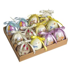 JK Home Décor - Κρεμαστά Αυγά χάρτινα σε Κουτί 6εκ S/12(διάφορα σχέδια) 56741