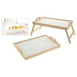 JK Home Décor - Δίσκος natural/λευκός 50x30x24εκ Breakfast in Bed 821264