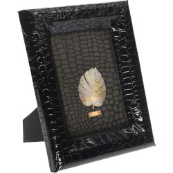 JK Home Décor - Κορνίζα Croco Δερματίνη μαύρη 13x18cm 887079