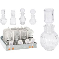 JK Home Décor - Μπουκαλάκι Vintage γυάλινο διάφανο με πώμα 4,5x12εκ 4 Σχέδια 842658