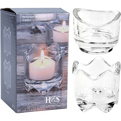 JK Home Décor - Κηροπήγιο Γυάλινο S/2 6.5x9cm 625585