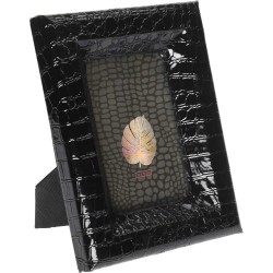 JK Home Décor - Κορνίζα Croco Δερματίνη μαύρη 10x15cm 886997