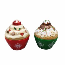 JK Home Décor - Koυτί Μεταλλικό Christmas Muffin 7.5x8cm 001.236 (1τμχ)