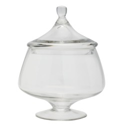 JK HOME DÉCOR - ΓΥΑΛΑ ΜΕ ΚΑΠΑΚΙ ΚΑΙ ΠΟΔΙ 26CM 56974