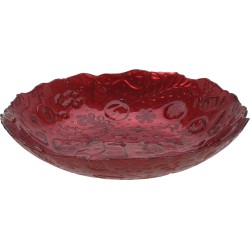 JK Home Décor - Μπωλ Γυάλινο Κόκκινο 30x6cm 248181