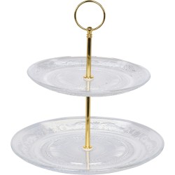 JK Home Décor - Εταζερα Γυάλινη 2-Επιπέδων 24cm 656460