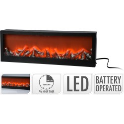 JK Home Décor - Τζακι διακοσμητικό πλαστικό LED 60x10x20cm 950667
