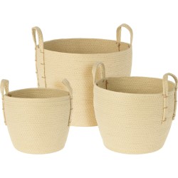 JK Home Décor - Καλάθι Hotel Collection 24x19cm-29x22cm-33x26cmΚρεμ S/3 002880