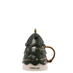 JK Home Décor - Κούπα Πορσελάνης 10x16εκ πράσινη Royal Christmas Tree 8968211