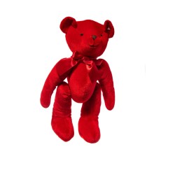 JK Home Décor - Αρκουδάκι βελούδο κόκκινο Teddy Bear 40cm 8435072
