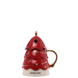 JK Home Décor - Κούπα Πορσελάνης 10x16εκ κόκκινη Royal Christmas Tree 8968198