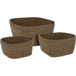JK Home Décor - Καλάθι S/3 20X20X11-23X23X13-26X26X15cm 310123