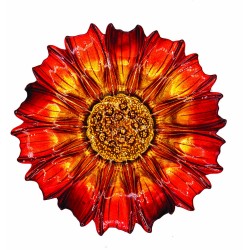 JK Home Décor - Πιατέλα γυάλινη Κόκκινο Λουλούδια 30cm 32979