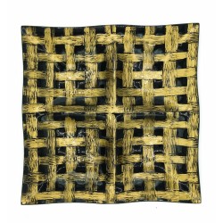 JK Home Décor - Πιατέλα γυάλινη Χρυσή 33x33cm 33047