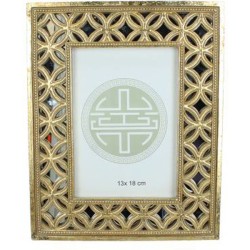 JK Home Décor - Κορνίζα Πολυρεζίν Χρυσή 13x18cm 7725