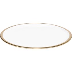 JK Home Décor - Δίσκος Μεταλλικός Χρυσός Με Λευκό 42.5cm 698183