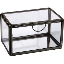 JK Home Décor - Κουτί Terrarium Μαυρο 13x18cm 241724