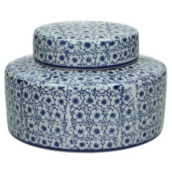 JK Home Décor - Βάζο Chinoiserie Πορσελάνη Με Καπάκι 17x17x12cm 4362