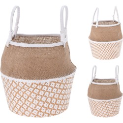 JK Home Décor - Καλάθι Με Λαβές Γιουτα 22x22cm 2Σxδ 469944( 1 τμχ )