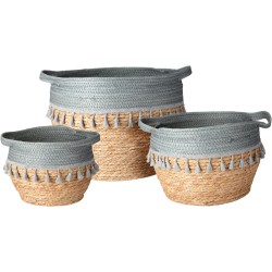JK Home Décor - Καλάθι Rattan Με Λαβές 19-27cm S/3 499903