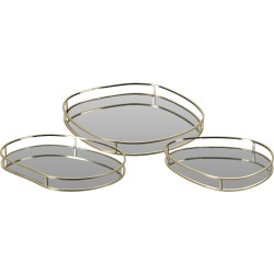 JK Home Décor - Δίσκος Καθρέφτης Από Μεταλλο 30x25-27x19-24x18cm S/3 547574