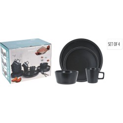 JK Home Décor - Σετ Φαγητου Πηλινο Μαυρο S/16 386258