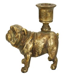 JK Home Décor - Κηροπήγιο Σκυλος Χρυσός Πολυρεζίν 12x6.5x11.2cm 7580