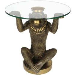 JK Home Décor - Εταζέρα Monkey Collar Πολυρεζίν Χρυσό 25x25x27cm 8080