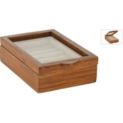 JK Home Décor - Κοσμηματοθήκη Ξύλο & Λινο 12x5x17cm 316064