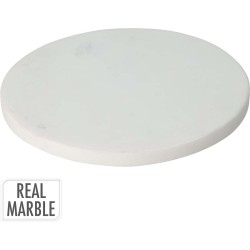 JK Home Décor - Δίσκος Σερβιρίσματος/Βάση Marble Λευκή 20x1.5cm 611503