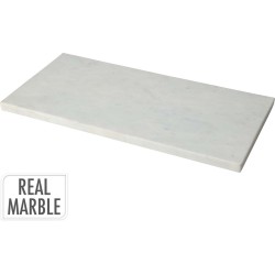 JK Home Décor - Δίσκος Σερβιρίσματος/Βάση Marble Λευκή 40x20x1.5cm 611589