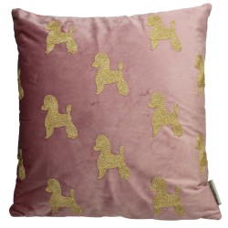 JK Home Décor - Μαξιλάρι Poodle Ροζ Βελούδο 45x45cm 7504