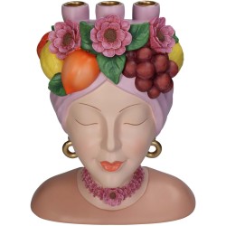 JK Home Décor - Κηροπήγιο Fruit Lady Πολυρεζίν 24.6x20.5x30cm K1290