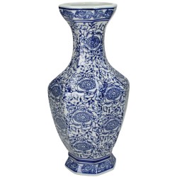 JK Home Décor - Βάζο Chinoiserie Μπλε 15x15x30cm 2066 