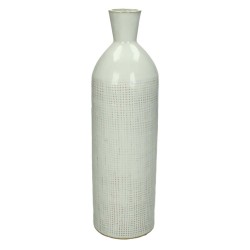 JK Home Décor - Βάζο Πέτρινο Λευκό 9.3x9.3x32cm 4863