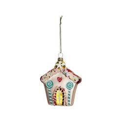 JK Home Décor - Στολίδι Candy House Γυάλινο 11.5cm 6105