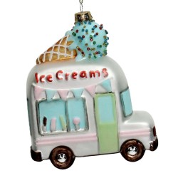 JK Home Décor - Στολίδι Icecream Van Γυάλινο 14.4cm 6107