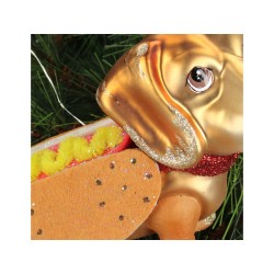 JK Home Décor - Στολίδι Hot-Dog Γυάλινο 14cm 6556