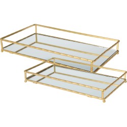 JK Home Décor - Δίσκος καθρέφτης 35x20x5cm S/2 316316