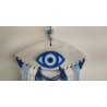 Διακοσμητικό τοίχου κεραμικό μάτι με μακραμέ μπλε/λευκό 34x93cm Whispers 483203