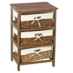 JK Home Décor - Συρταριέρα Καφέ 3-Συρτάρια 42x32x63cm 43566