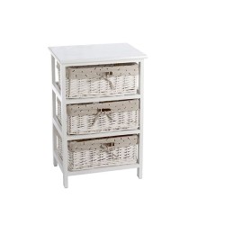 JK Home Décor - Ξύλινη Συρταριερα Λευκη 3 Συρταρια 42x32x63cm 47374