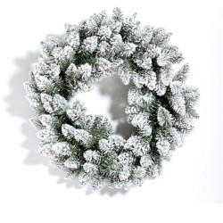 JK Home Décor - Στεφάνι Χριστουγέννων Χιονισμένο 90cm Flοck 50217 