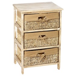 JK Home Décor - Συρταριέρα Μπεζ 3-Συρτάρια 42x32x63cm 43563