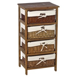 JK Home Décor - Συρταριέρα Καφέ 4-Συρτάρια 42x32x81cm 43567
