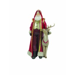 JK Home Décor - Άγιος Βασιλης Με Ελάφι Πολυρεζίν 23.5x18.5x39cm 57357