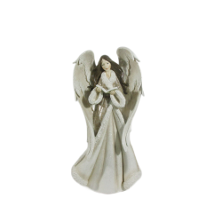 JK Home Décor - Άγγελος Πολυρεζίν μπεζ 26.5x21x52.5cm 57363