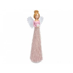 Άγγελος Πολυρέζιν φωτιζόμενος ροζ LED 17x45εκ JK Home Décoration 644108a