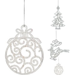 Στολίδι Ακρυλικο λευκό 13cm 3Σxέδια JK Home Décoration 241694 (1τμχ)