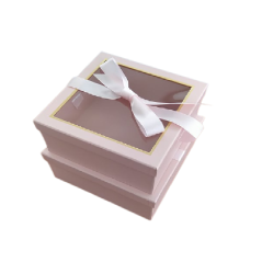 JK Home Décor - Κουτί χάρτινο σετ/2 ροζ 25.5x25.5x12.5εκ 56353